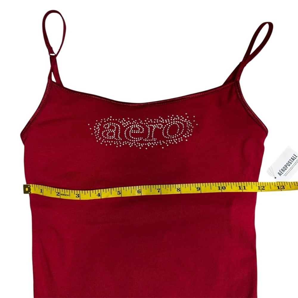 Aeropostale Red Cami Camisole Tank Top Size Small Adjustable Straps Shelf Bra - Picture 7 of 11